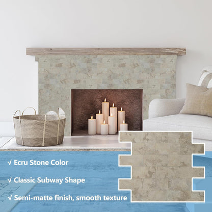 2026 New Upgrade Peel and Stick Backsplash Tile, Peel and Stick 11.34" X 11.57" Wall Tile for Kitchen, Bathroom, Fireplace, Laundry (Beige Ecru, 10 Packs)