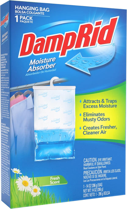 DampRid FG80 Fresh Scent Hanging Moisture Absorber ,6-Pack