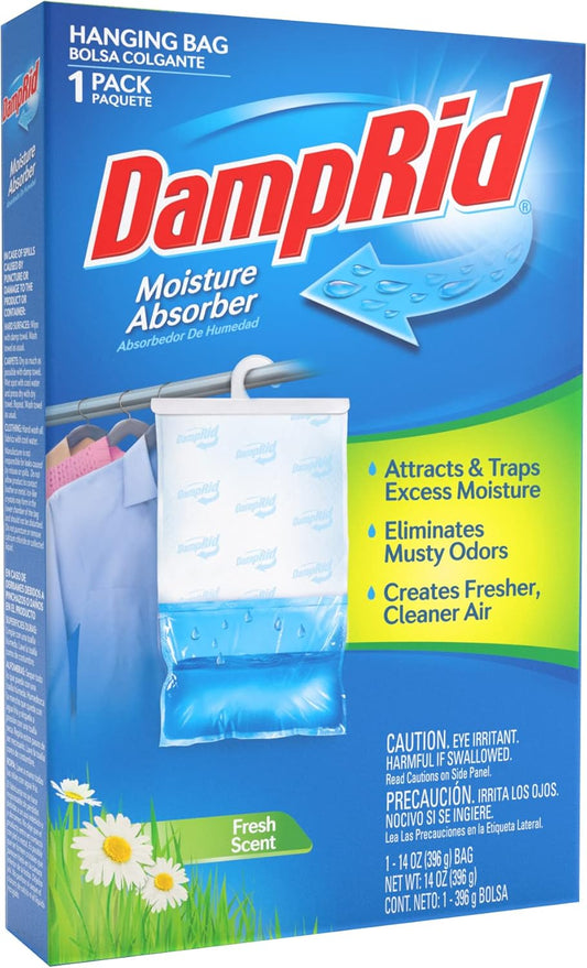 DampRid FG80 Fresh Scent Hanging Moisture Absorber ,6-Pack