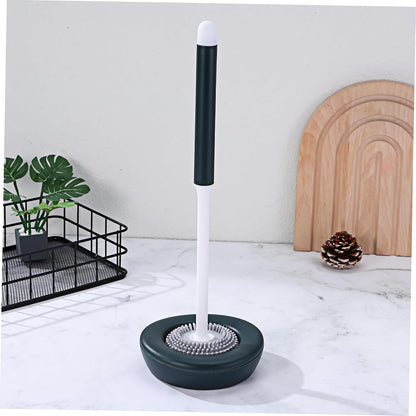 ULTECHNOVO 1 Set Toilet Brush with Holder Silicone Toilet Bowl Brush for Effortless Cleaning Quick Drying Design with Drainage Construction for Use