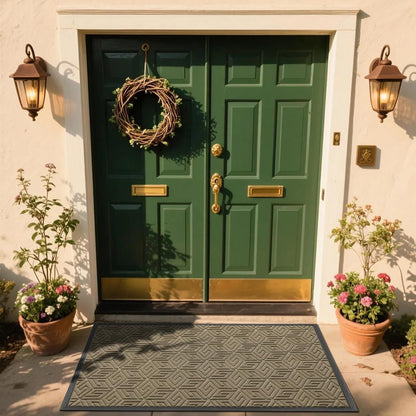 Yimobra Doormat Outdoor Entrance 29.5x17, All-Weather Waterproof Outdoor Mats for Front Door, Non Slip Welcome Door Mat for Patio Proch Outside Entryway Indoor, Black
