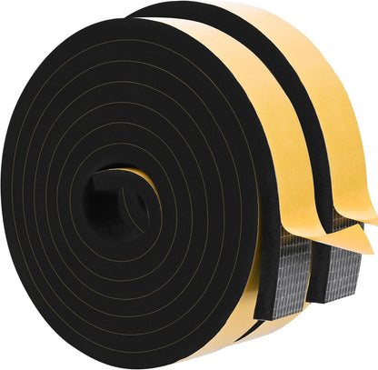 ToLanbbt White Door Window Weather Stripping Self Adhesive Foam Tape High Density Foam Sealing Strip Window Insulation Weatherproof Gasket Tape for Doors and Windows (1/2" W X 1/8" T X 16.5')