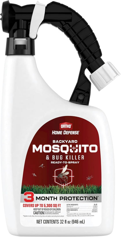 Ortho Home Defense Mosquito Kill and Prevent - Controls Mosquitoes and Larvae, Silent, Easy-to-Use, Mosquito Killer Protects up to 4,300 sq. ft., 1 Station & 2 Bands for 2 Months Protection