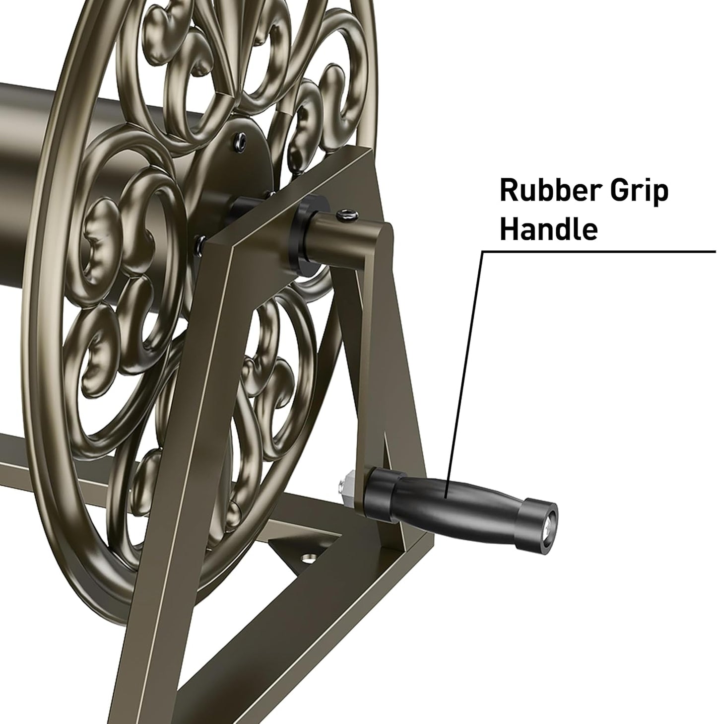 GOFORWILD Garden Wall Mount Hose Reel, Decorative Hose Reel, Garden Heavy-Duty Water Hose Holder Winder, Holds 200-Feet of 5/8-Inch Hose