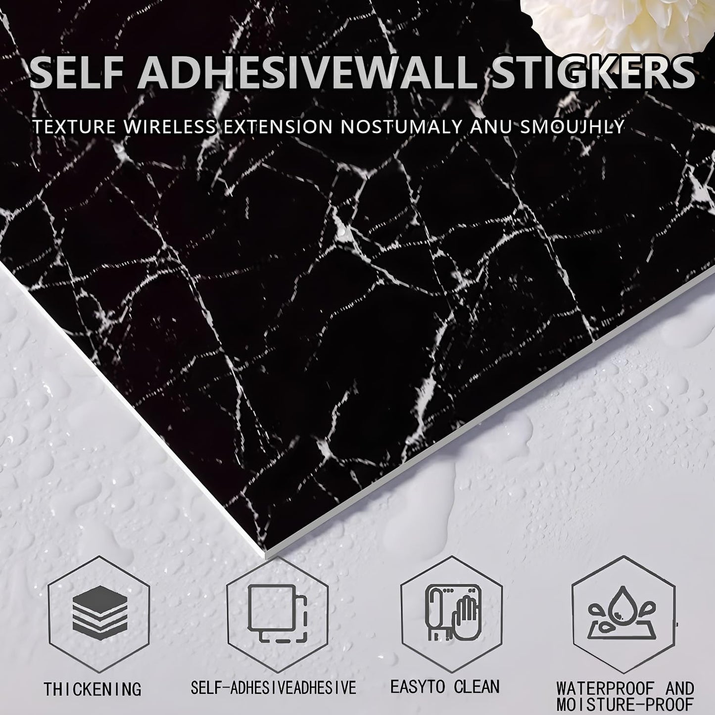 10pcs Peel and Stick Tile Shower Waterproof Marble Tiles Wall Panels, 11.8"x11.8" Self-Adhesive Backsplash Tile, PVC Wall Panels Shower Tiles for Home Bathroom, Kitchen, Living Room Blue