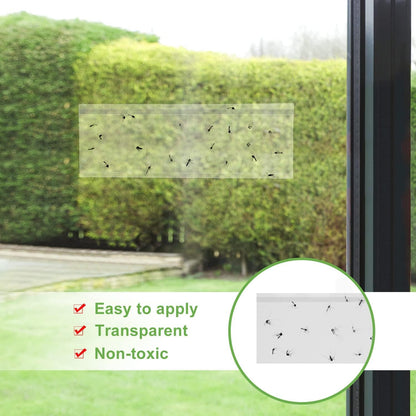LFSYS 50 Pack Window Fly Trap, Fruit Fly Traps for Indoors, Fly Paper Sticky Strips, Fly Traps for Indoors Clear