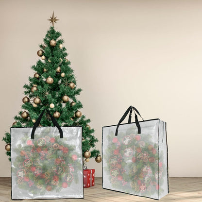 Clear Storage Bags with Zipper and Handles, Blanket Bags For Closet Storage, Moving and Packing Supplies for College, Underbed Storage Organizer for Clothes Pillow Bedding Christmas Wreath