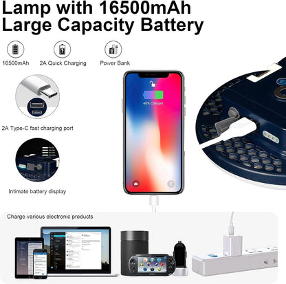 4000LM Flashlight Portable LED Camping Lantern Light 30W with Digital Display and Magnet , IPX5 Waterproof Tent Lights Light for Parents Christmas Gift