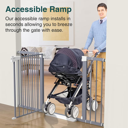 Cumbor 30-46" Baby Gate for Stairs, Mom's Choice Awards Winner-Auto Close Dog Gate for The House, Gifts for Mom, Easy Install Pressure Mounted Pet Gates for Doorways, Black