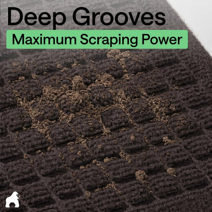 GORILLA GRIP® Ultra Absorbent Front Door Mat Outside Entrance, Traps Dirt and Moisture, HydroABSORB Indoor Outdoor Doormat Holds Up to 1.7 Cups Water, Stain and Fade Resistant Welcome Mat, 29x17 Black