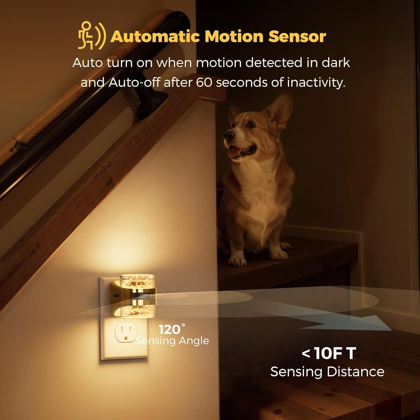 L LOHAS LED Motion Sensor Night Light,Dimmable Night Lights Plug into Wall, 2 Pack Acrylic Nightlight with 0-100 LM Adjustable Brightness, 3000K Plug in Night Light for Bathroom Hallway