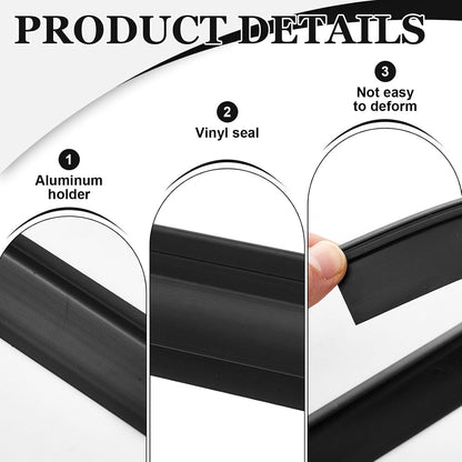 Hicarer 1 Pcs Door Bottom Sweep with Rain Drip 0.5625" W x 2" H x 36" L, Sliver Exterior Door Rain Drip Guard, Bottom Weather Stripping, Mill Finish Aluminum with Vinyl Insert