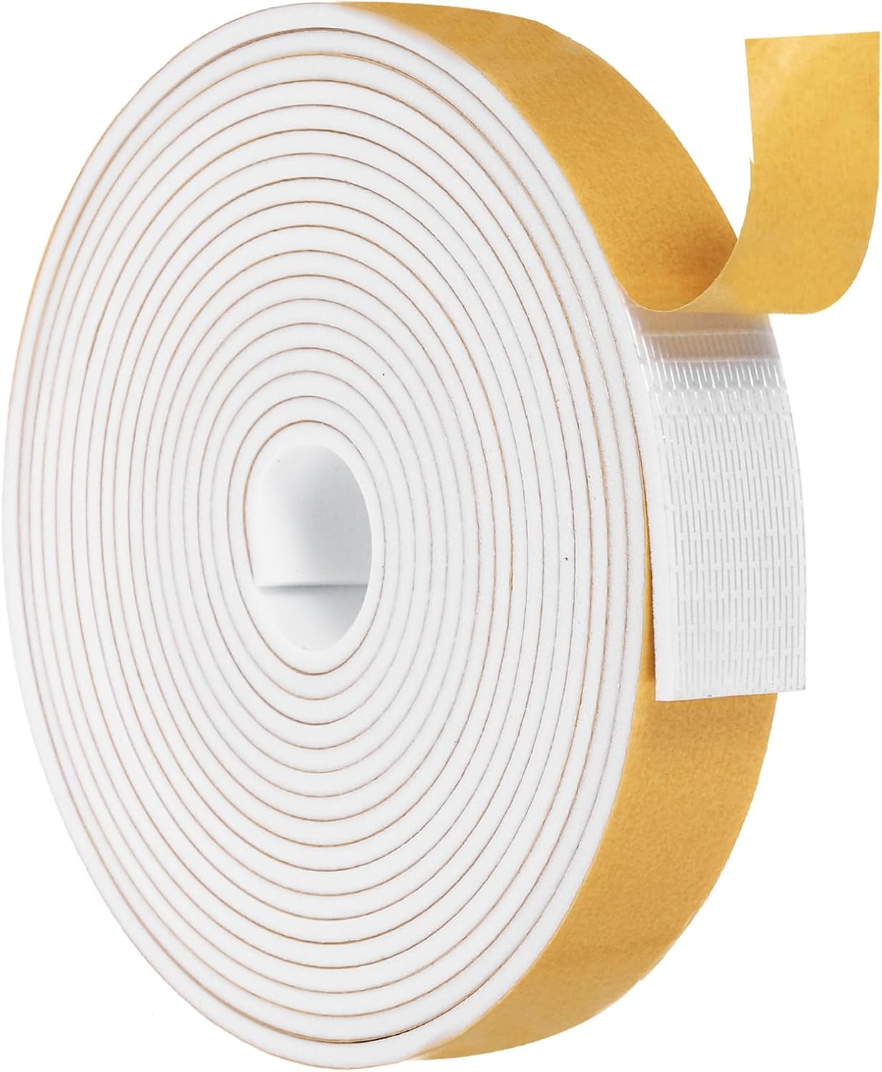MECCANIXITY Weather Door Seal Strip Tape, Door Insulation Stripping Single Side Strong Self Adhesive Foam Tape Gap Filler for Door, Window, 1/4 Inch x 1/16 Inch x 32 Feet White 2 Pack