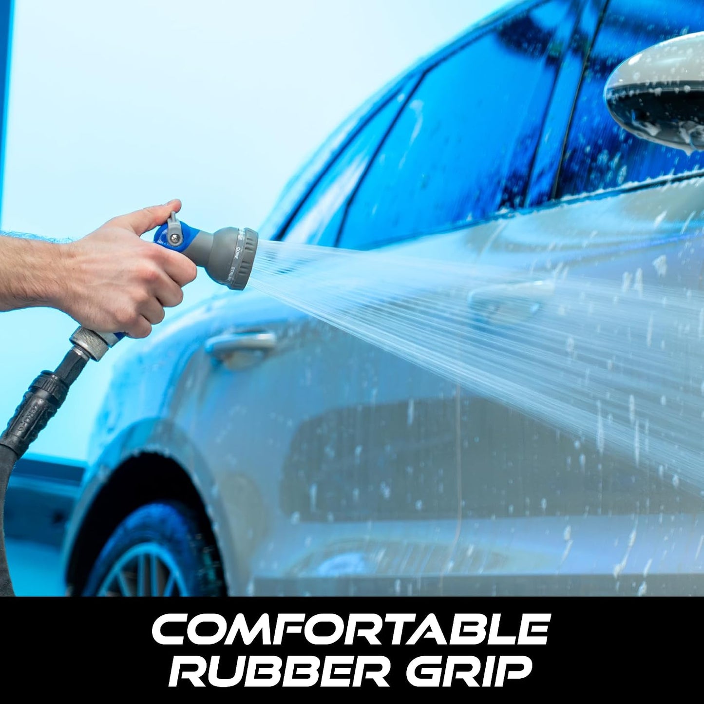 VIKING Hose Nozzle, Garden Hose Nozzle with 8 Spray Patterns, Adjustable and Heavy Duty for Washing Car, Watering Plants, Washing Pets, and Home Use