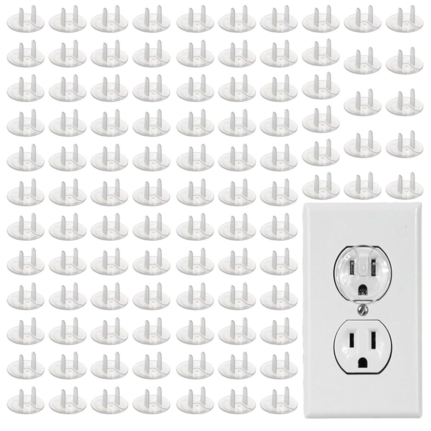 50 Pack Outlet Covers Baby Proofing Clear Outlet Covers Baby Safety Outlet Plug Covers Safe & Secure Electric Plug Protectors Sturdy Childproof Socket Covers for Home & Office