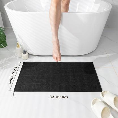 chakme Bathroom Rugs Mat 24x17, Ultra Thin Non Slip Bath Mat Small Quick Dry Absorbent Bath Mat for Bathroom Floor, (Dark Beige, 24"x17")