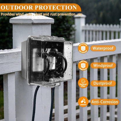 Outdoor GFCI Outlet with in Use Cover and Waterproof Lockable Box Kit,1 Gang, 15 Amp TRWR Self-Test GFI Receptacle,Electrical Baby Proof Self-Lock Covers,1 Pack