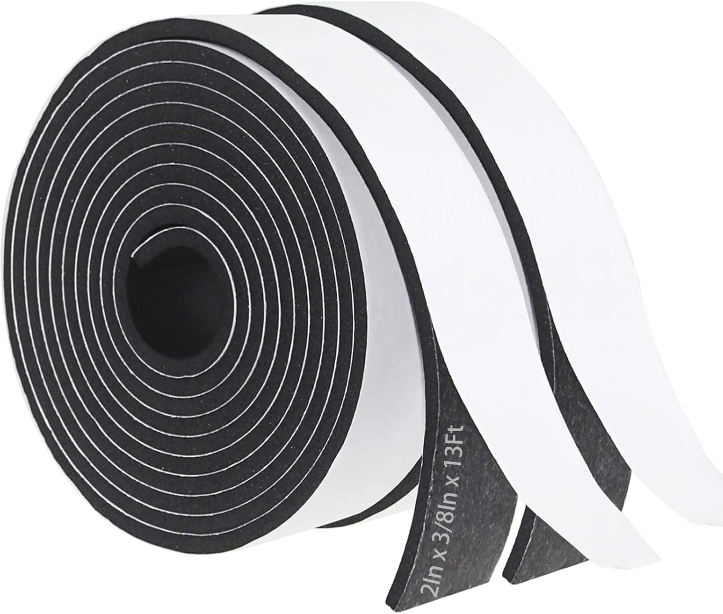 Storystore Weather Stripping Door Seal Strip, 1/2In x 1/4In x 16.5FT Self Adhesive Foam Tape for Door Window Insulation Soundproofing Weatherstrip, High Density Foam Seal for Doors Windows Furniture