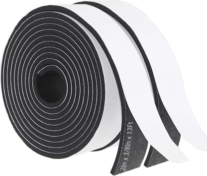 Storystore Weather Stripping Door Seal Strip, 1/2In x 1/4In x 16.5FT Self Adhesive Foam Tape for Door Window Insulation Soundproofing Weatherstrip, High Density Foam Seal for Doors Windows Furniture