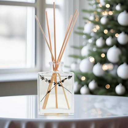 Urban Naturals Smoked Vanilla Reed Diffuser Set with Vanilla Bean, Sandalwood & Leather – 5 Ounce Sleek Black Rectangular Refillable Glass Bottle – Made in the USA