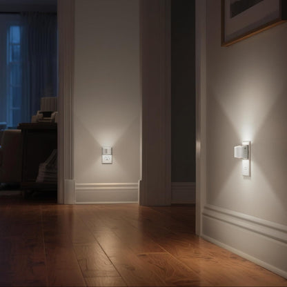 DORESshop LED Night Light[2 Pack], Night Lights Plug into Wall, 3 Level Brightness Adjustable Plug in Night Light, Dusk to Dawn Sensor, Nightlights for Adults, Bedroom, Bathroom, Hallway, 3000K