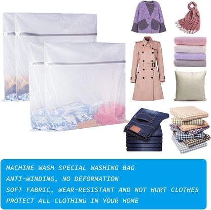 SUERIV Laundry Mesh Bag-Heavy Duty Mesh Laundry Bags,Laundry Bags Mesh Wash Bag for Washing Machine-Supper Zipper Net Laundry Bag for Travel,Lingerie,Sweater,Garment,Undergarment 4（24Inch×24Inch）