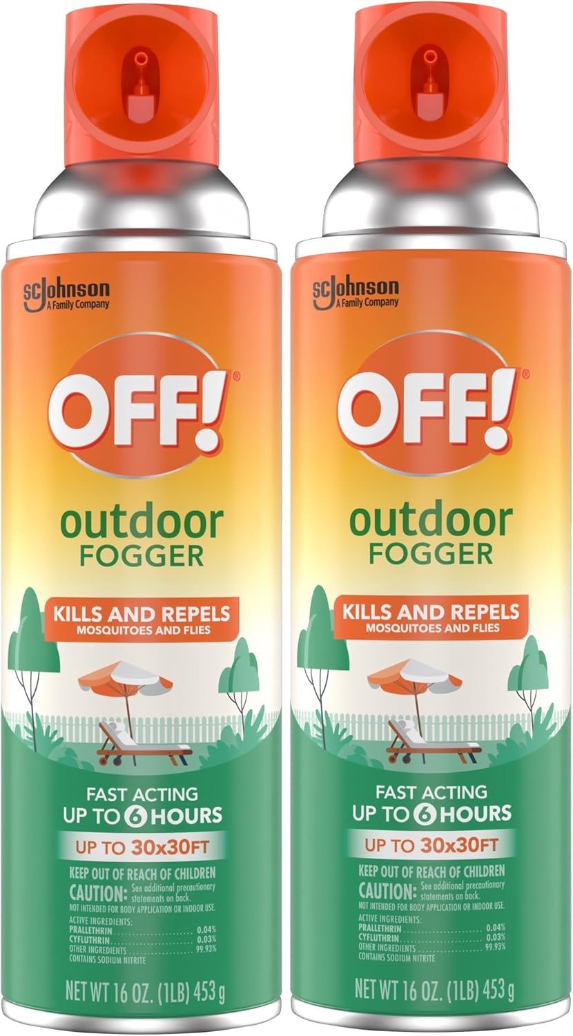 OFF! Outdoor Insect & Mosquito Repellent Fogger, Backyard Pretreat, Kills & Repels Insects in an up to 900 sq, ft, Area, 16 oz (Pack of 2)