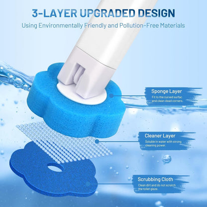Disposable Toilet Brush with Holder, Disposable Toilet Cleaning System with 36 Refills, Toilet Wand Kit for Bathroom Toilet Cleaning (Disposable Toilet Brush)
