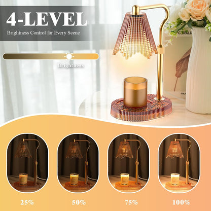 Candle Warmer Lamp with Timer & Dimmable 4-Level Brightness - Adjustable Height,for New Home Bedroom, Gifts for Women(Blue)