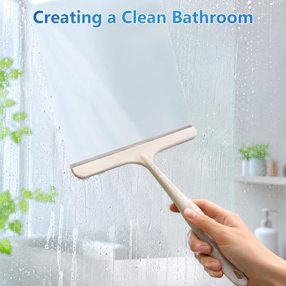 3 Pcs Shower Squeegee for Glass Doors, Car Window Squeegee, Streak-Free Mirror Cleaner Tool for Bathroom Kitchen Sink Countertop Tile Glass Shower Door Scraper Household Squeegees, with 3 Hooks