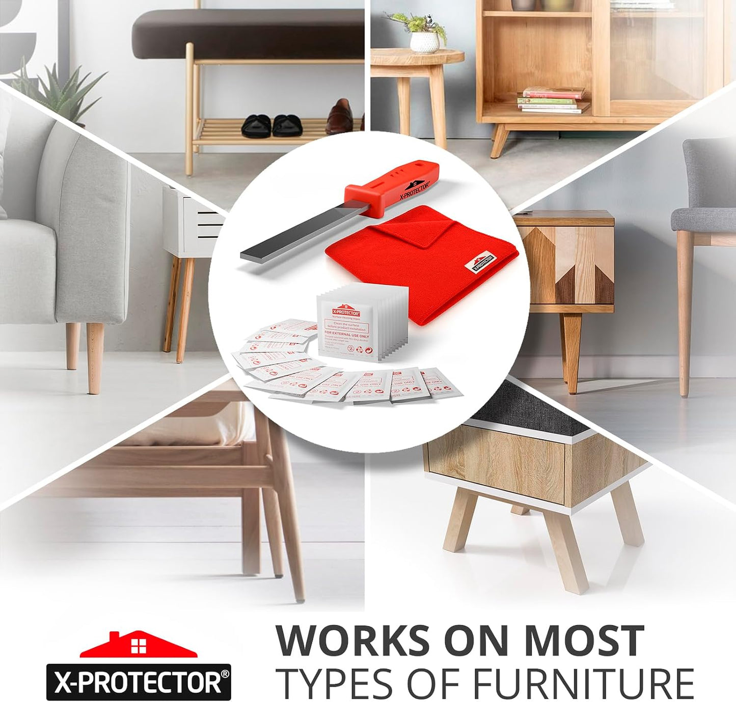 Felt Furniture Pads X-PROTECTOR - 48 Premium Floor Protector Chair Felts for Feet Wood Floors Best Hardwood Protect Your Hard Floors! (Brown)