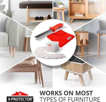 Felt Furniture Pads X-PROTECTOR - 48 Premium Floor Protector Chair Felts for Feet Wood Floors Best Hardwood Protect Your Hard Floors! (Brown)