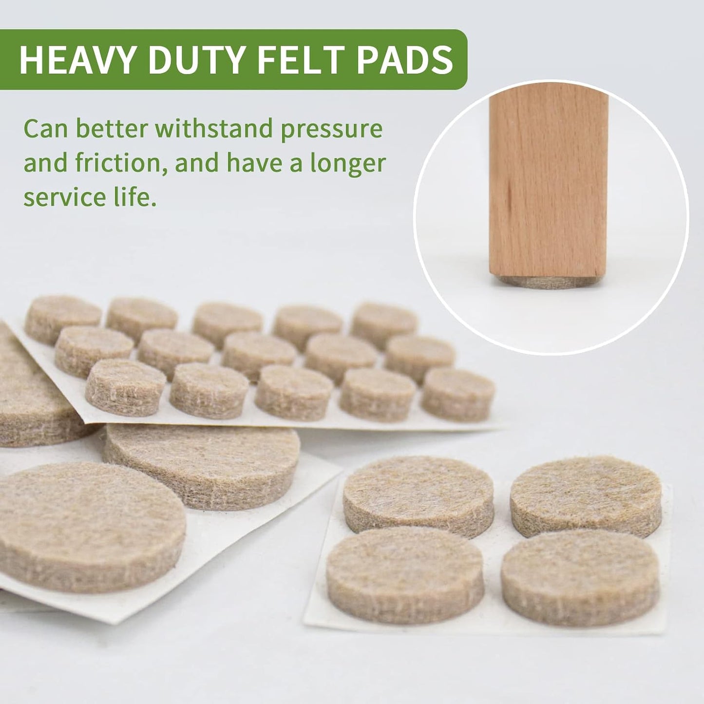 Felt Furniture Pads for Hardwood Floors 48 PCS, Furniture Pads, Floor Protectors for Hardwood Floors, Felt Pads for Furniture, Round, Dark Brown