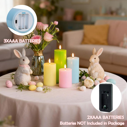 LUSHARBOR Flameless Candles, 4 Pack Battery Operated Candles with Remote, Real Wax LED Fake Candles with Timer Flickering for Christmas Wedding Home Party D3 H 5" 6" 7" 9" White