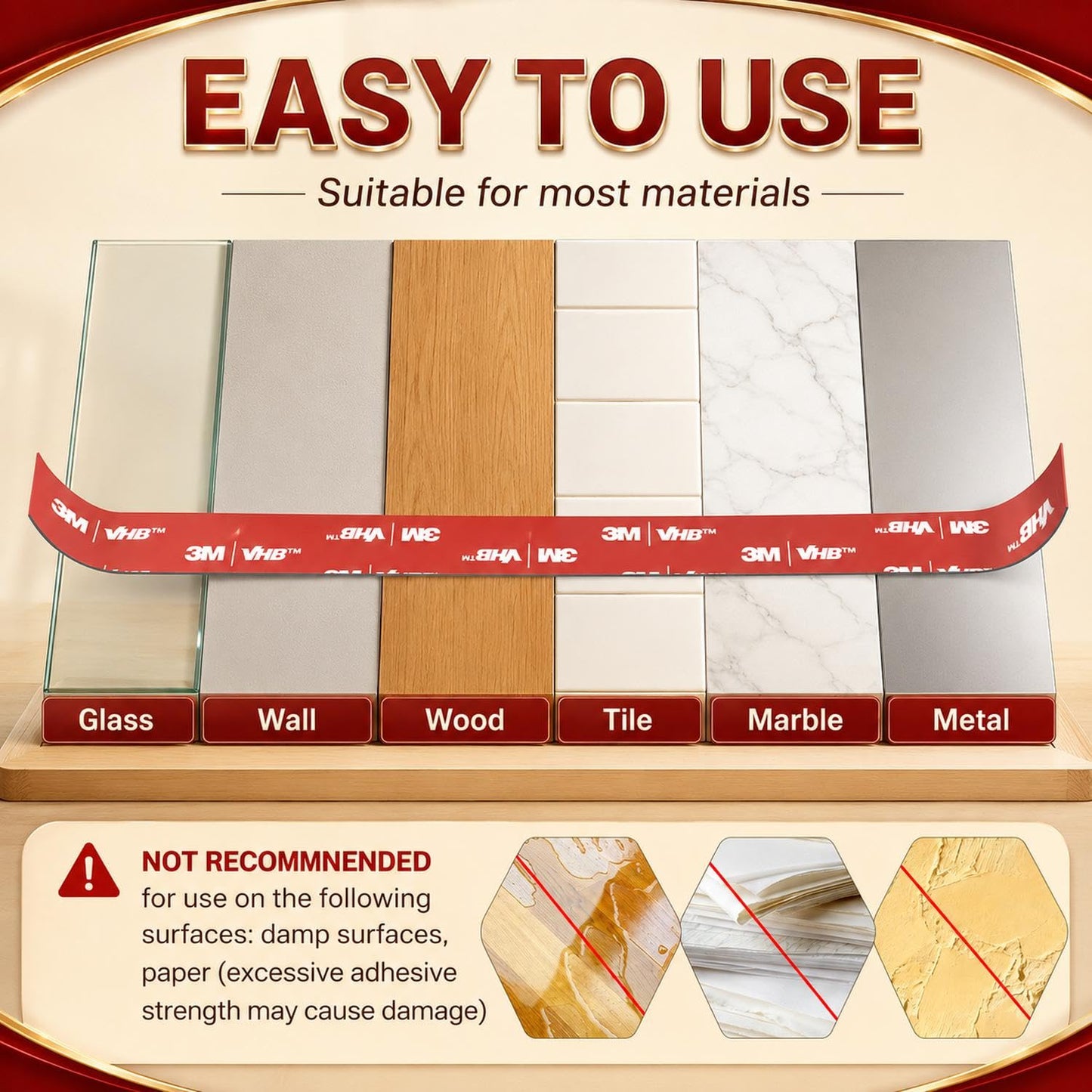 Ohayooz® Extra Strong Double Sided Tape Heavy Duty Removable 10FT, Clear Sticky Nano Adhesive Wall Tape for Hanging Picture, Poster, Carpet, Photo Deco