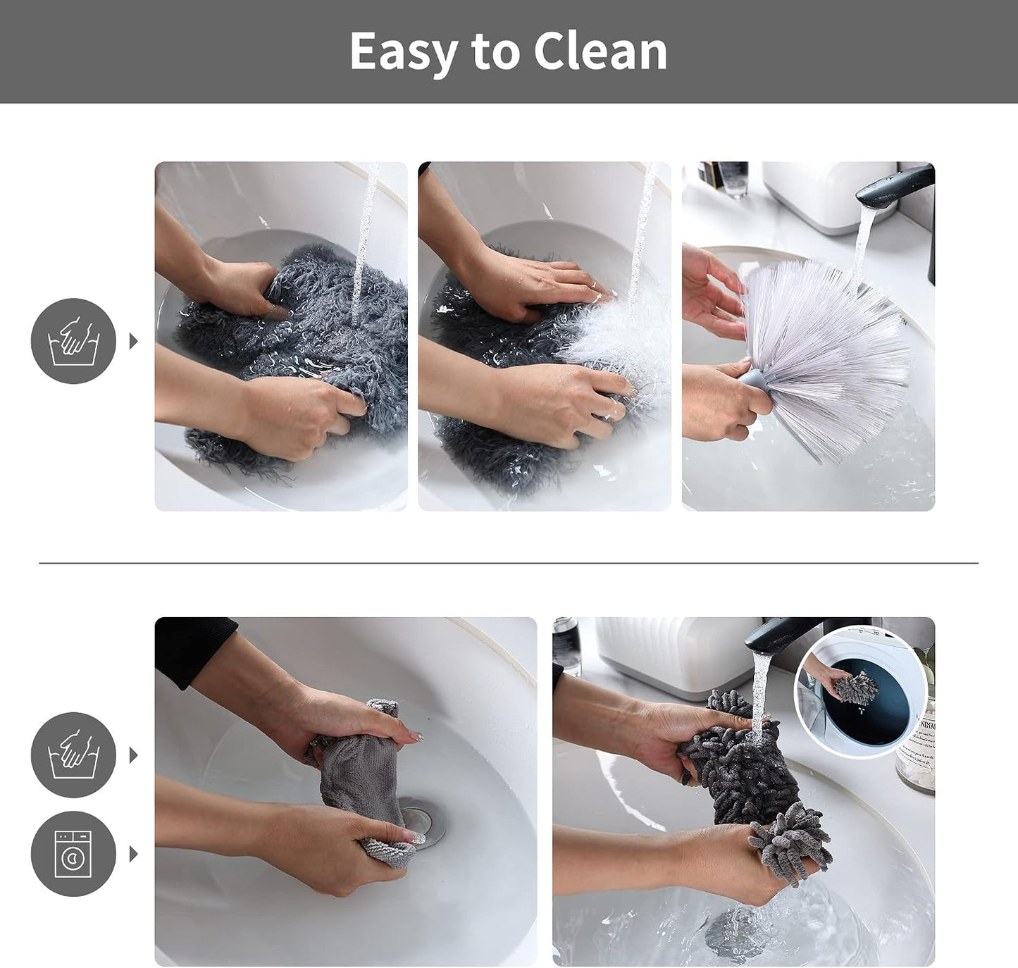 BOOMJOY Microfiber Feather Duster with Extendable Pole and Bendable Head, 100" Telescoping Duster for Cleaning Ceiling, Fan, Furniture
