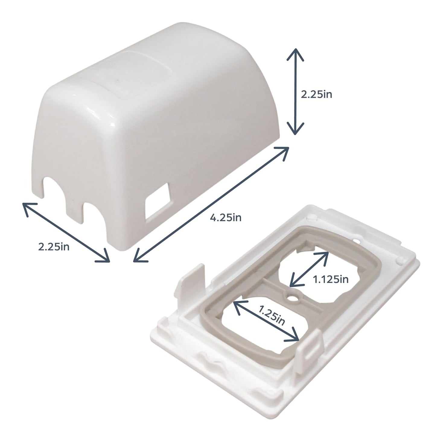 Dreambaby Dual Fit Outlet Cover Box - Baby Safety Outlet Cover for Standard & Decora Plugs - Child Proof Electrical Outlet Plugs - Essential Plug Cover for Baby Proofing - 2 Pack