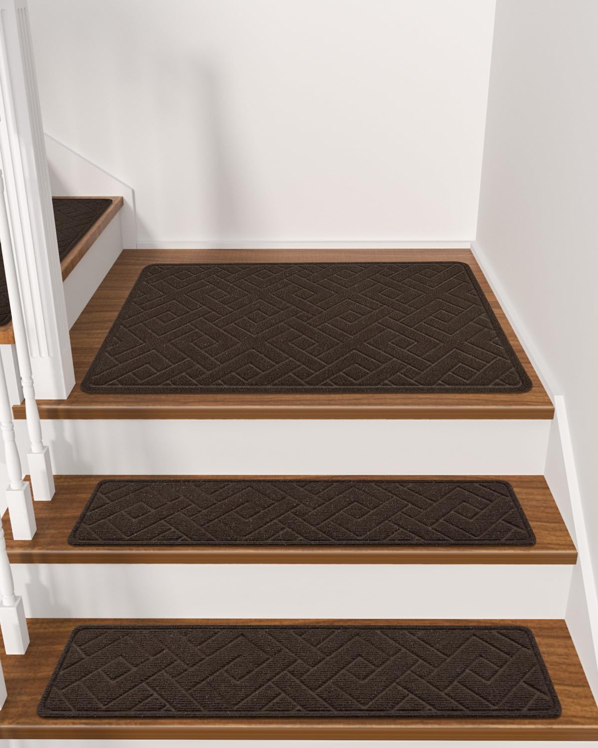Non Slip Stair Treads for Wooden Steps,15 Pack 8" X 30" Stairs Carpet Treads Indoor with Reusable Peel and Stick Adhesive for Kids Elders and Pets