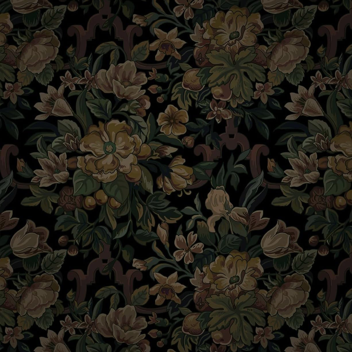 Dimoon 17.3''x78.7'' Peel and Stick Wallpaper Floral Cute Contact Paper Vintage Village Country Cottage Wallpaper Farmhouse Yellow Beige Renter Friendly Geometry Waterproof Embossed Kitchen Bedroom