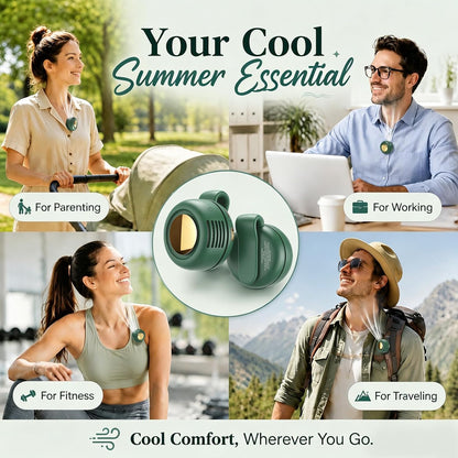 Portable Clip-On Fan, Mini Bladeless Waist Fan, 5100RPM 25dB Ultra-Quiet 3-Speed Rechargeable Small Whirlwind Fan, Hands-Free Personal Cooling for Outdoor Travel Office Camping with USB-C