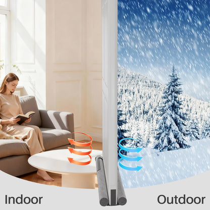 Under Door Draft Stopper 36" Double Sided Door Sweep, Blocks Noise, Cold Air, Light, Dust, Smoke, Odor, Soundproof, Fits 30" 32" 36" Doors