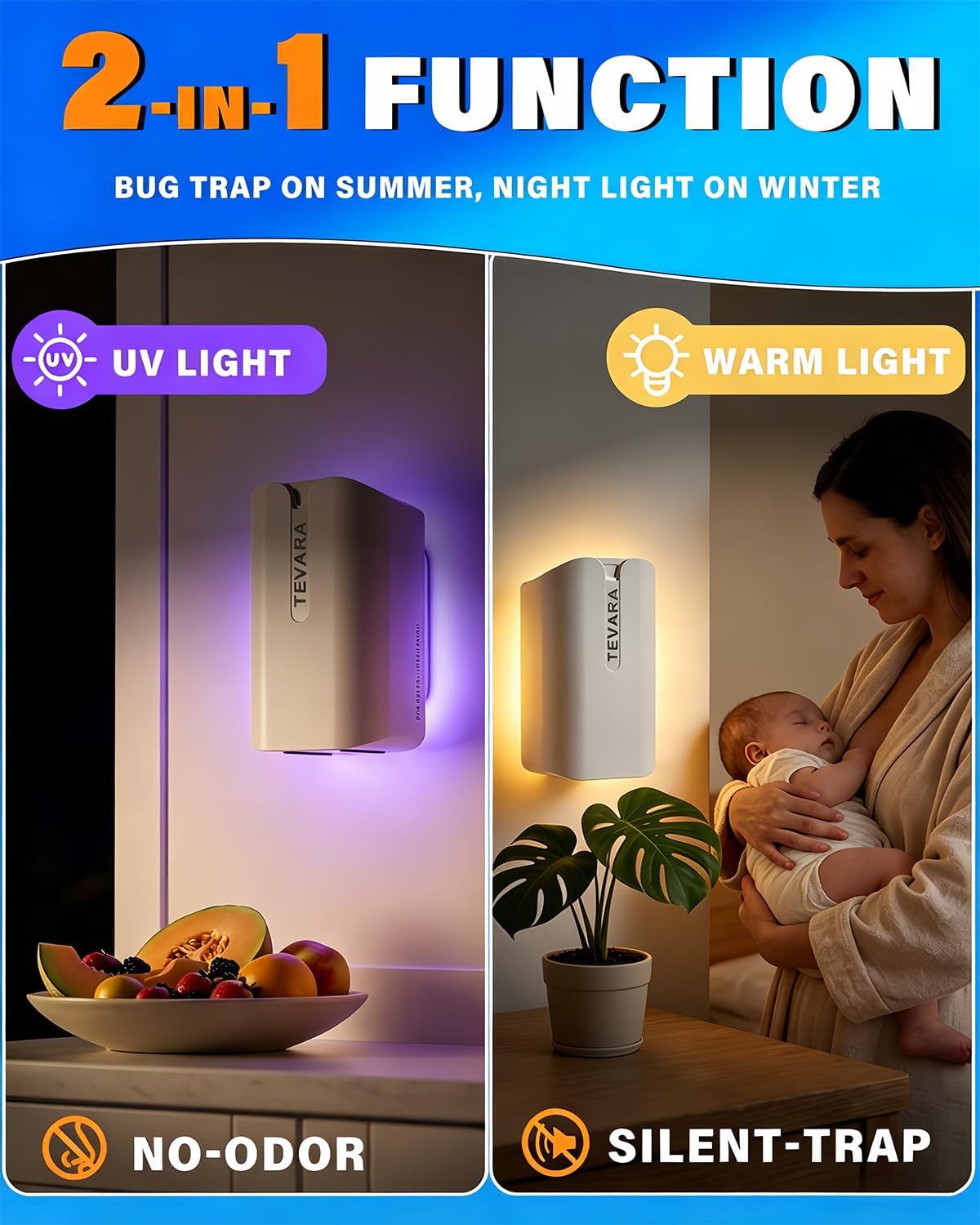TEVARA Cordless Flying Insect Trap Refills, 5 Cartridges, Original Super Sticky Cards, High Efficiently Stick Fruit Flies, Gnats, Moths and Houseflies (10 Cartridges)