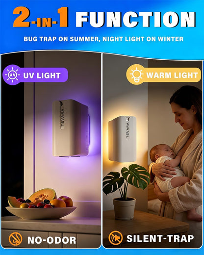 TEVARA Cordless Flying Insect Trap Refills, 5 Cartridges, Original Super Sticky Cards, High Efficiently Stick Fruit Flies, Gnats, Moths and Houseflies (10 Cartridges)