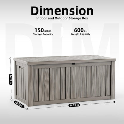 ROJIK 340 Gallon Deck Box Outdoor Waterproof,Weatherproof Outdoor Storage Boxes Lockable with Lid,Outside Resin Storage Bench for Patio Cushions,Garden Tools and Pool Accessories(Black)