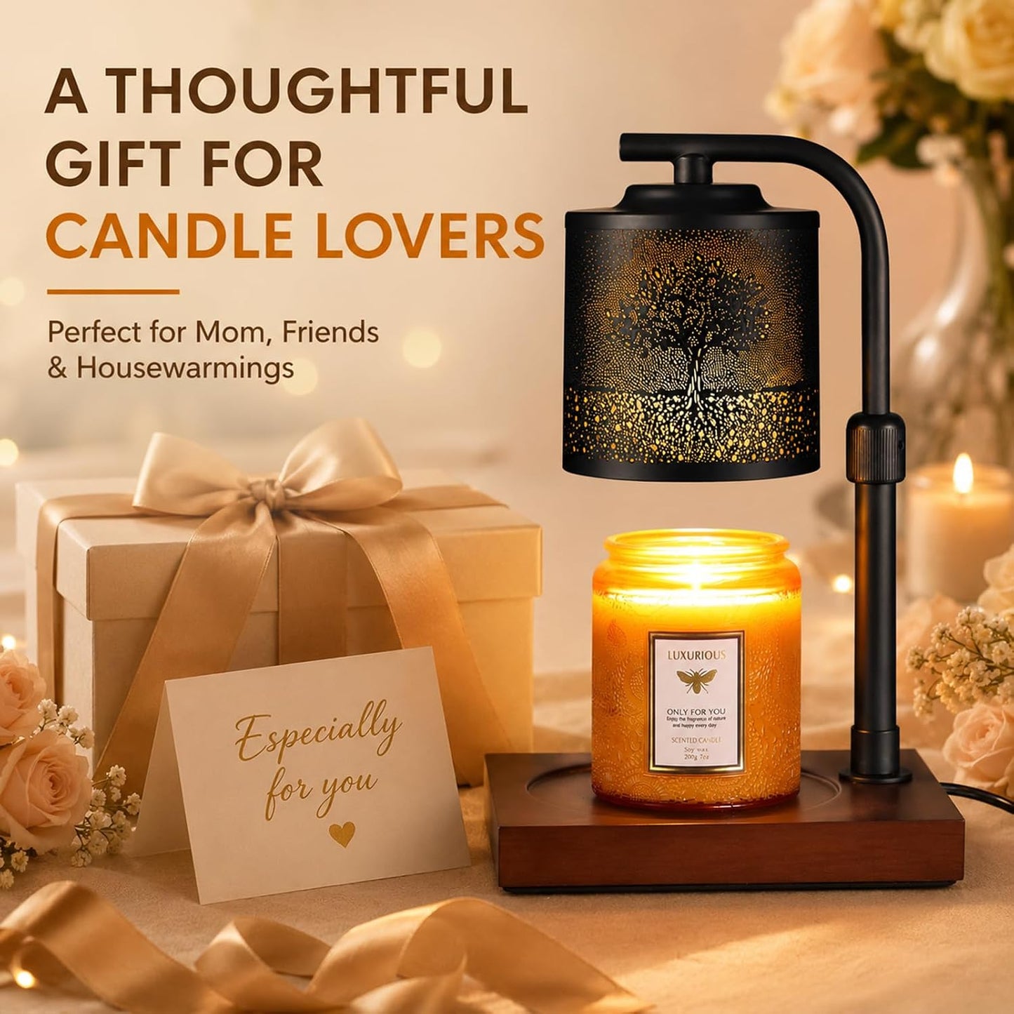 mocosa Candle Warmer Lamp with Adjustable Height Dimmable for New Home Decor Electric Candle Warmer for Jar Candles Birthday Gifts for Women Mom(Hummingbird)