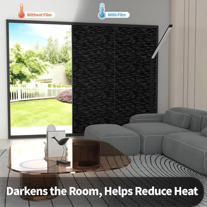 GTJ Frosted Window Privacy Film, Static Cling No Glue Removable Reusable, UV Blocking Glare & Heat Reduction, for Bathroom Glass Door Home Office, 17.5" x 78.7"in