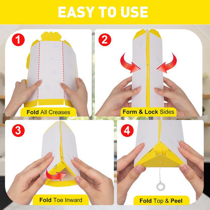 12 Pack Sticky Fly Traps, Fly Traps Outdoor/Indoor, Fly Stick, Fruit Fly Trap, Flying Insect Catcher Gnat Trap Killer for Flying Plant Insect Such as Mosquitos, Aphids, Leafminers, Fungus Gnats