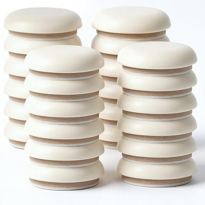 24Pcs Furniture Sliders for Carpet & Hardwood Floors, 1 Inch Self-Stick Chair Sliders Furniture Moving Pads for Carpet, Move Furniture Easily (Beige)