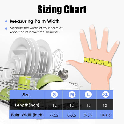 Rubber cleaning gloves 3 or 6 Pairs for Household,Reuseable dishwashing gloves for Kitchen.