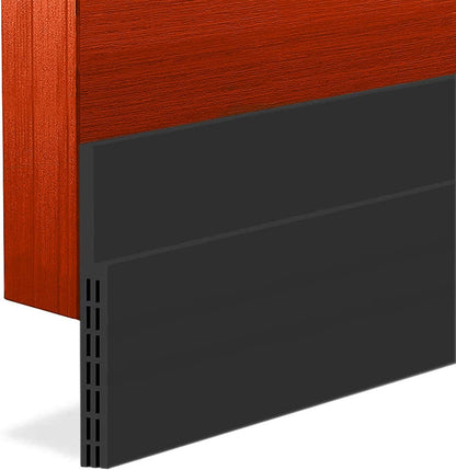 Door Draft Stopper Sweep, 3 Inches Widening Door Bottom Seal Strip Under Door Noise Blocker for Interior Doors Insulation and Soundproofing, 3” W x 39” L Black (2019 New Upgrade)